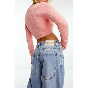 Low-med rise baggy wide-leg skater jeans in medium blue, US 2, new!